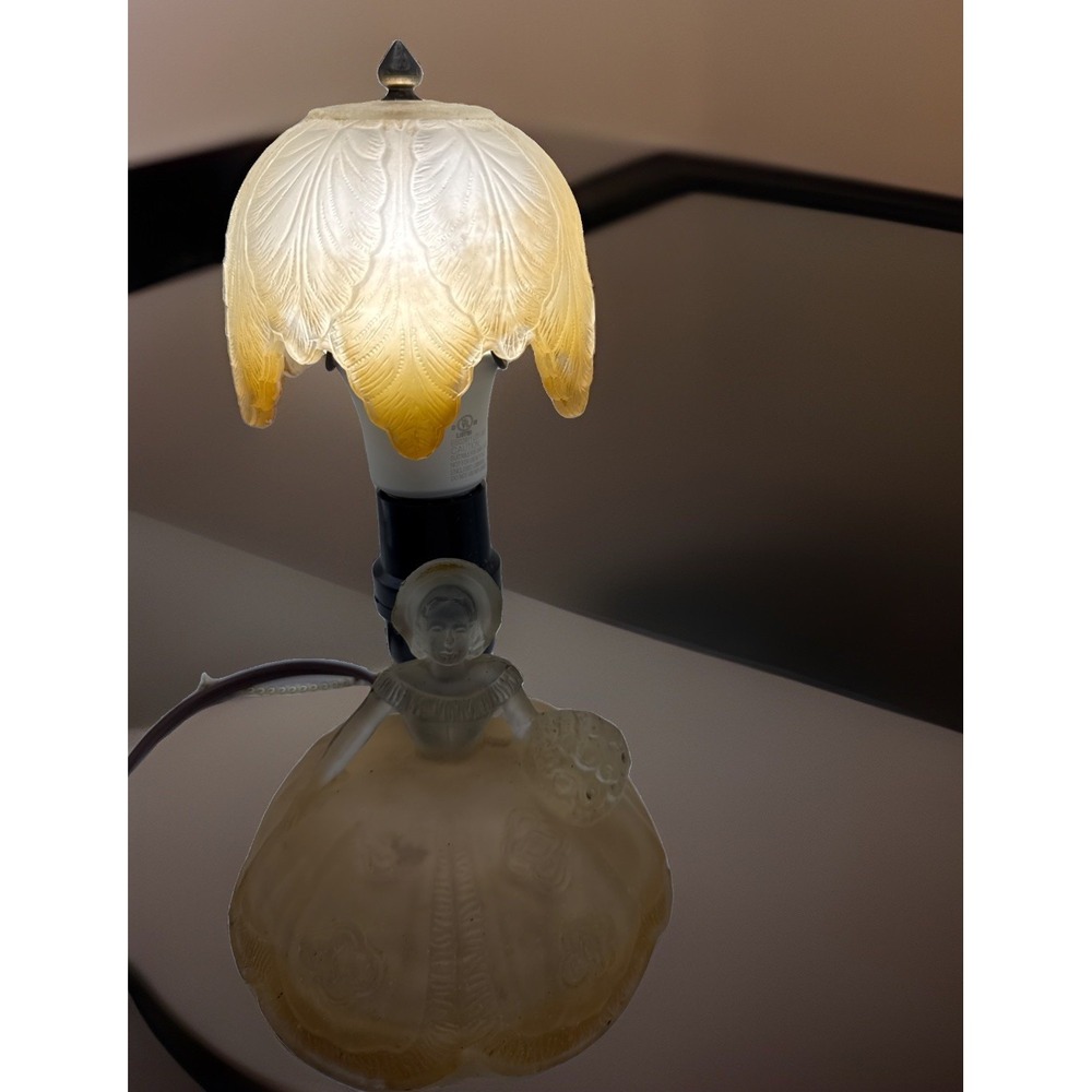 VTG Antique Boudoir Dresser Lamp Art Deco L E Smith Glass Southern Belle Works